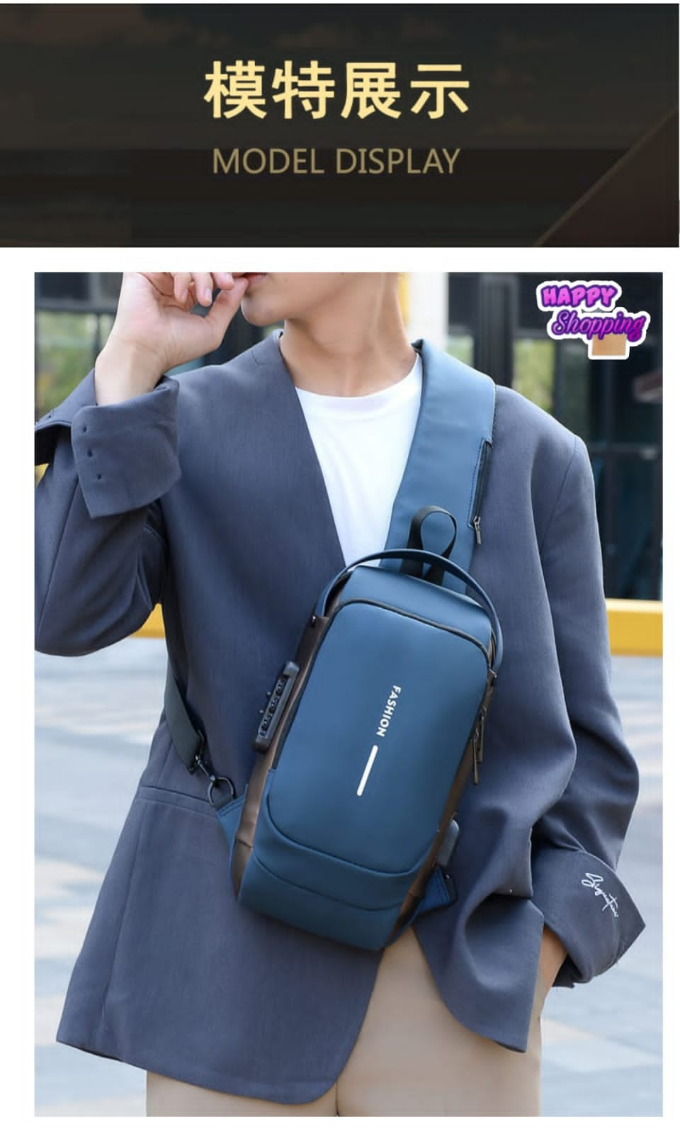 New Fashion Style Casual Water Proff Oxford Chest Cross Body Bag For Man