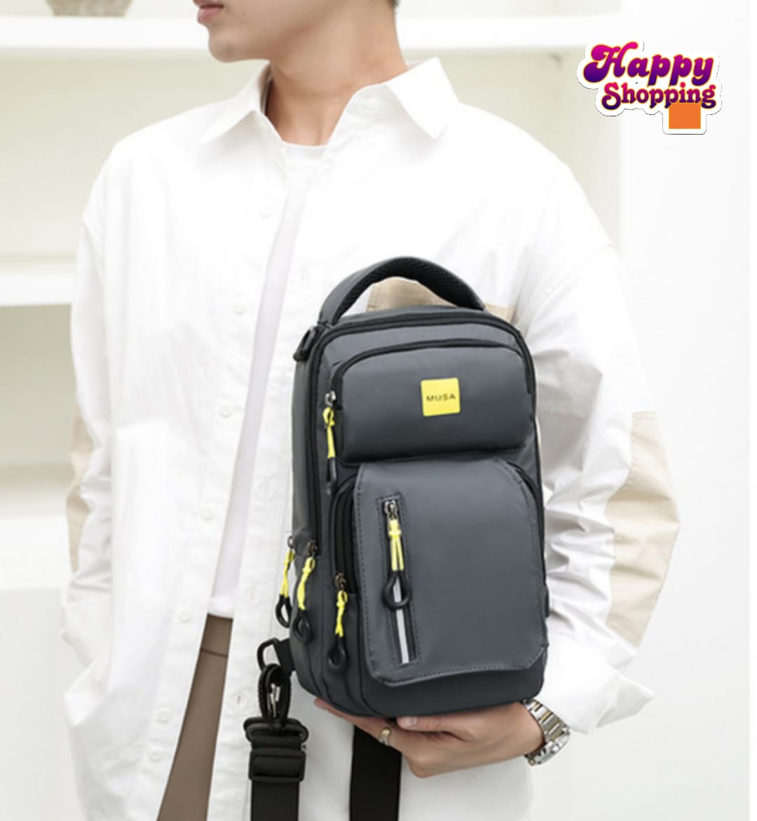 New Fashion Style Casual Water Proff multifunction Chest Cross Body Bag For Man