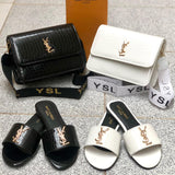 YSL Saint Laurent Slipper + YSL CrossBody Bag